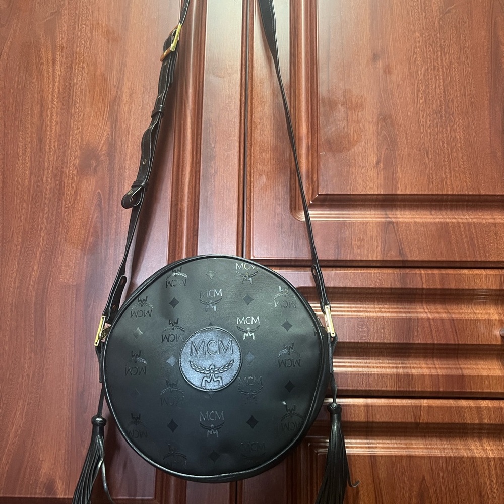 MCM Black Round Crossbody Bag